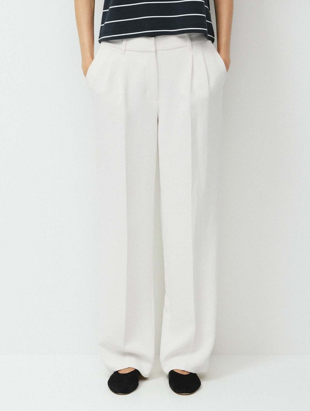 Aritzia Wilfred Effortless Crepette Pants High Waisted Wide Leg Crepe Pants